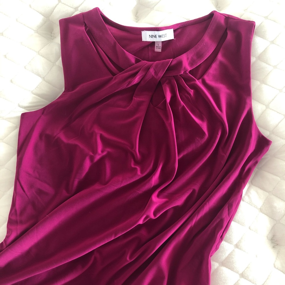 Nine West Sleeveless Blouse in Fuschia